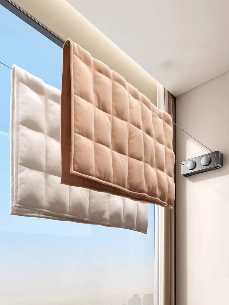 Składana suszarka ścienna z wysuwaną linką 🧺