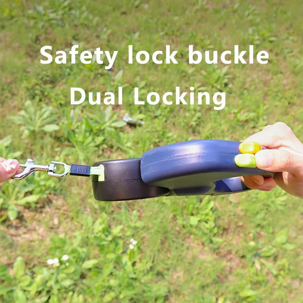 Samozwijająca smycz dwustronna 3m z latarką LED 🐶